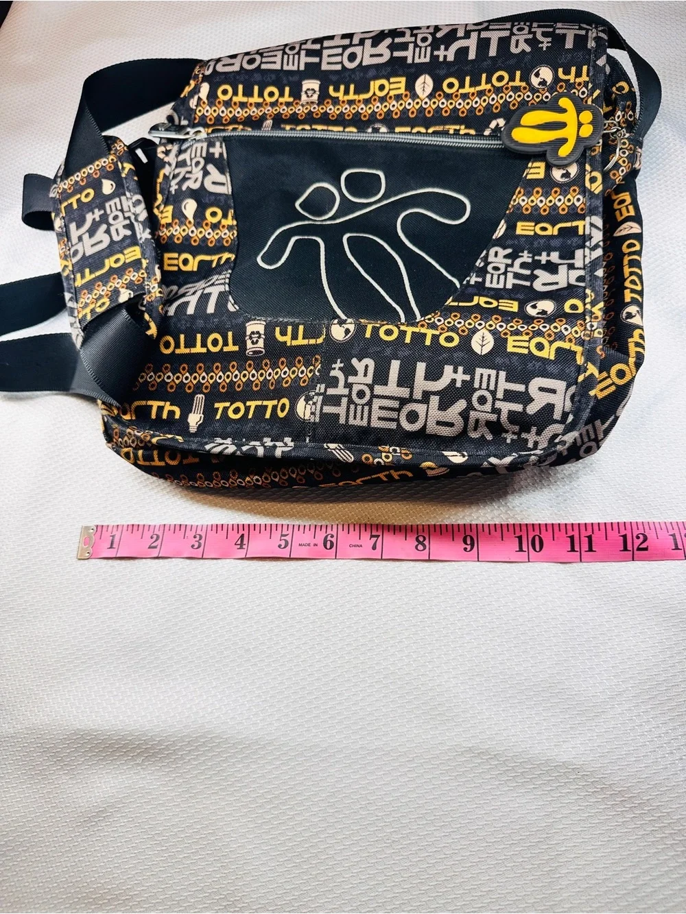 OTTO Black & Yellow Graphic Messenger Bag